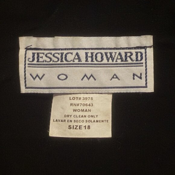 Jessica Howard Woman Navy Blue Blazer 18 Faux Wrap Business Office - Picture 5 of 6